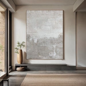 Beige Texture Wall Art Pure Beige Minimalist Painting Large Beige Plaster Wall Art Wabi Sabi Wall Art Beige  Texture Painting