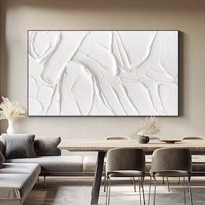 Original 3D Berg Gemälde auf Leinwand eingerahmt Gips Stil texturierte Wand Kunst Wabi-Sabi Wohnzimmer Dekor Boho Modern Canvas