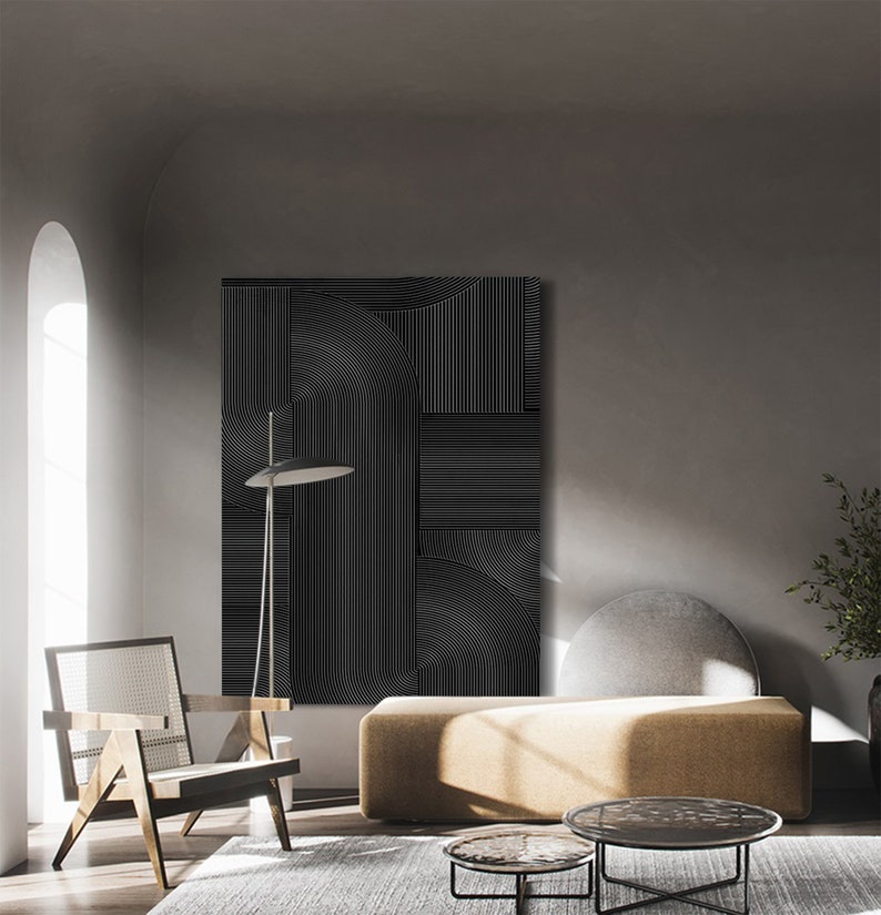 Black Wall Art Black Wall Decor Black Abstract Art Black 3D - Etsy