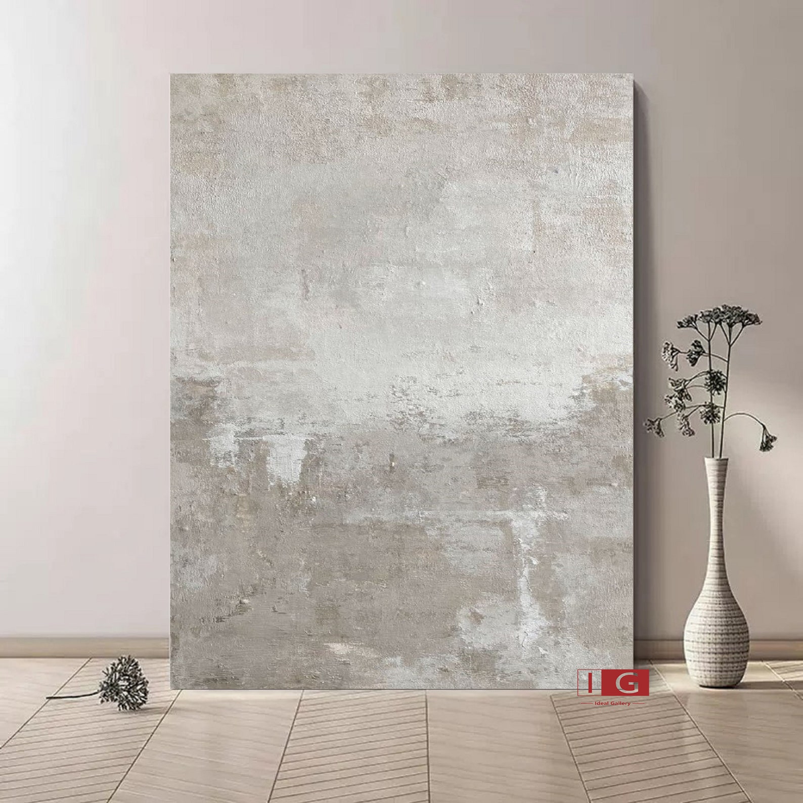 Beige and White Wall Art Beige Minimalist Painting Beige and Etsy
