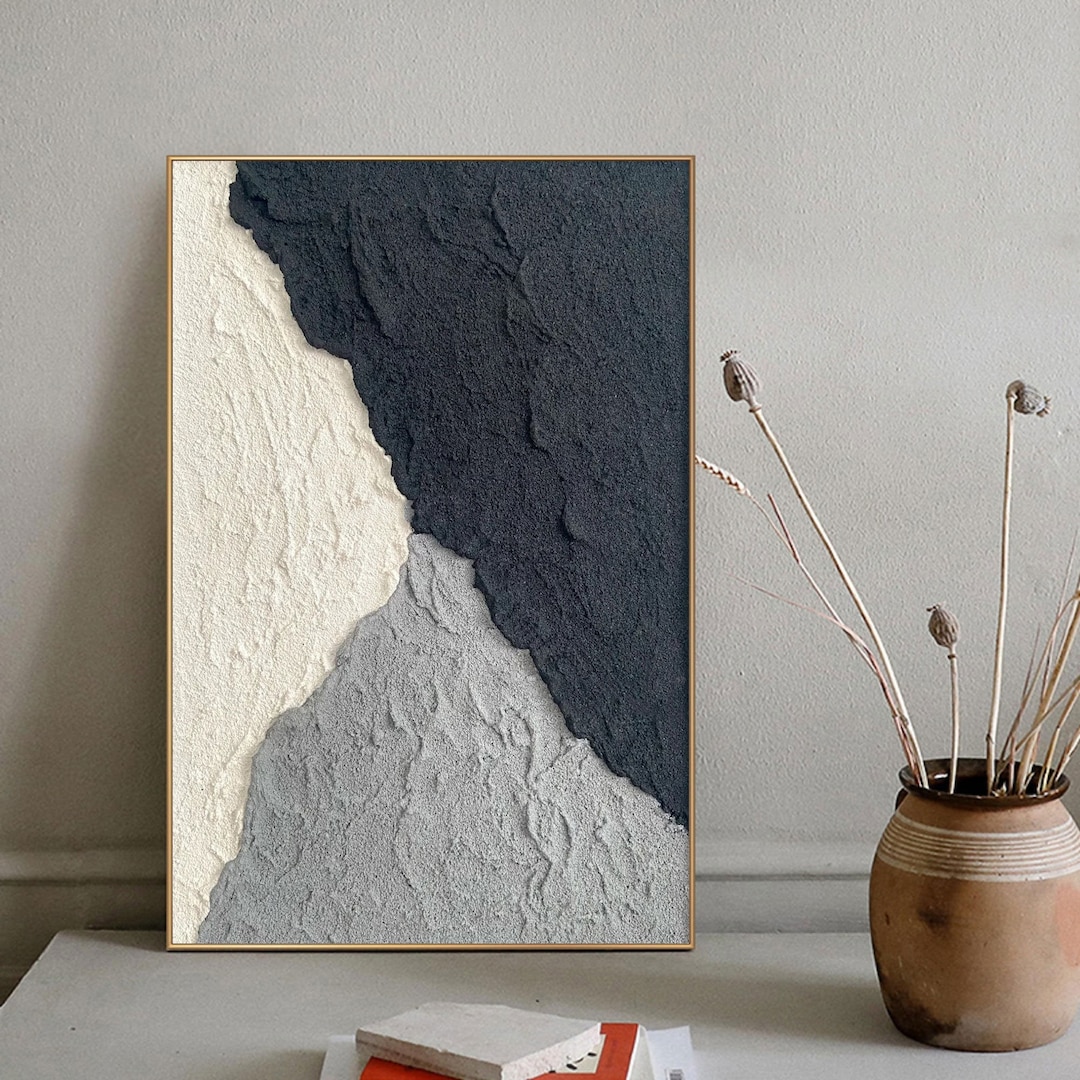 Navy Blue Painting Dark Blue Abstract Painting Blue Textured Wall Art ...
