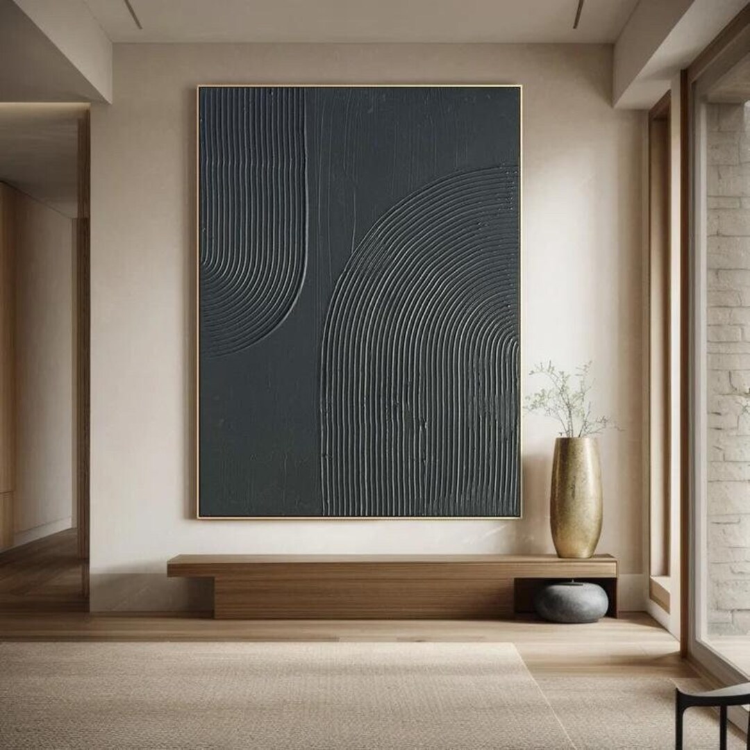 Black Arch Wall Art Black Plaster Wall Art Black Wabi-sabi Wall