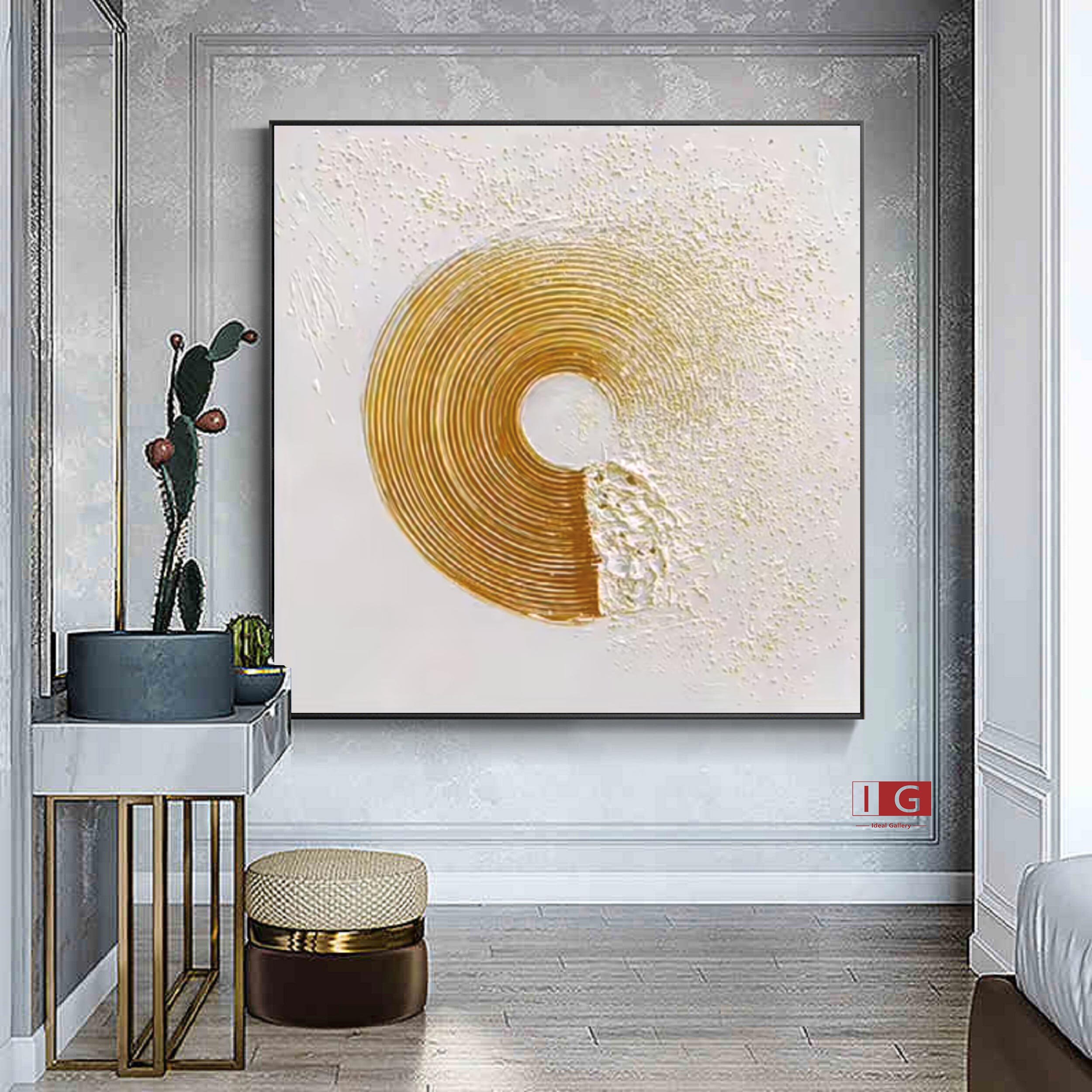 Gold Wall Art Gold and White Painting Gold Textured Wall Art - Etsy