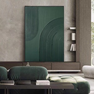 Arch Wall Art Green minimalism painting green wall art green textured wall art green Arch Wall Art painting Large green abstract painting image 5