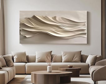 Arte murale intagliata in legno dipinta a mano: scultura astratta con texture 3D