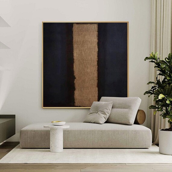 Acrylic Black Abstract art Black wall art Black 3D textured wall art