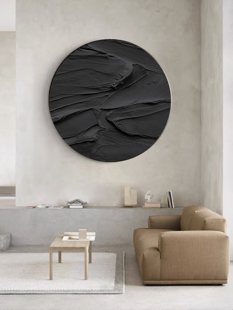 Black 3d Wall Art Black Wall Art Black Textured Wall Art Black Etsy