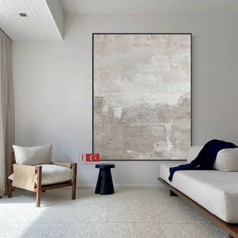 Beige and White Wall Art Beige Minimalist Painting Beige and Etsy