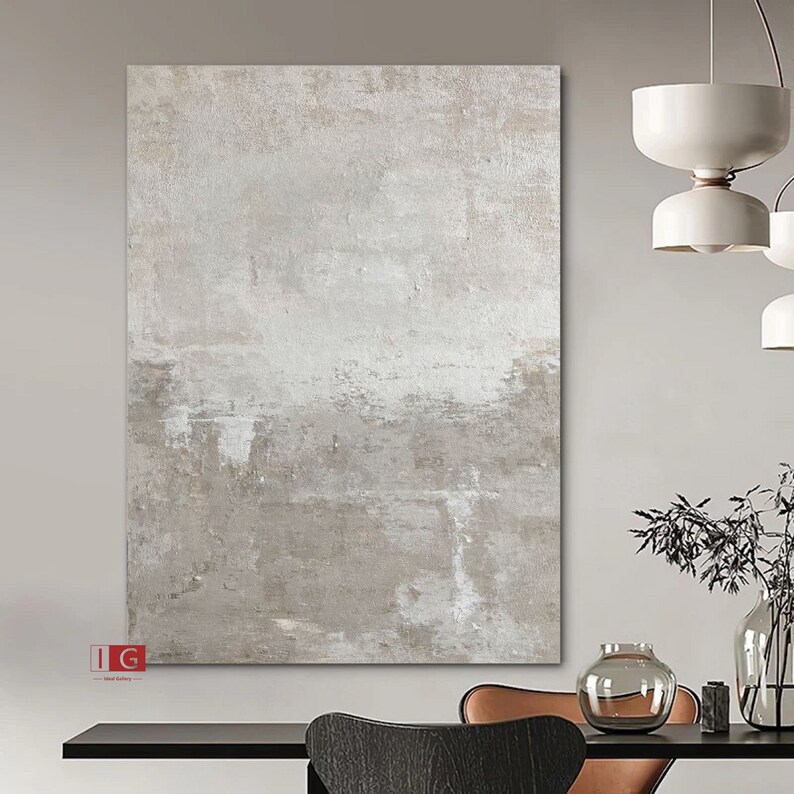 Beige and White Wall Art Beige Minimalist Painting Beige and Etsy