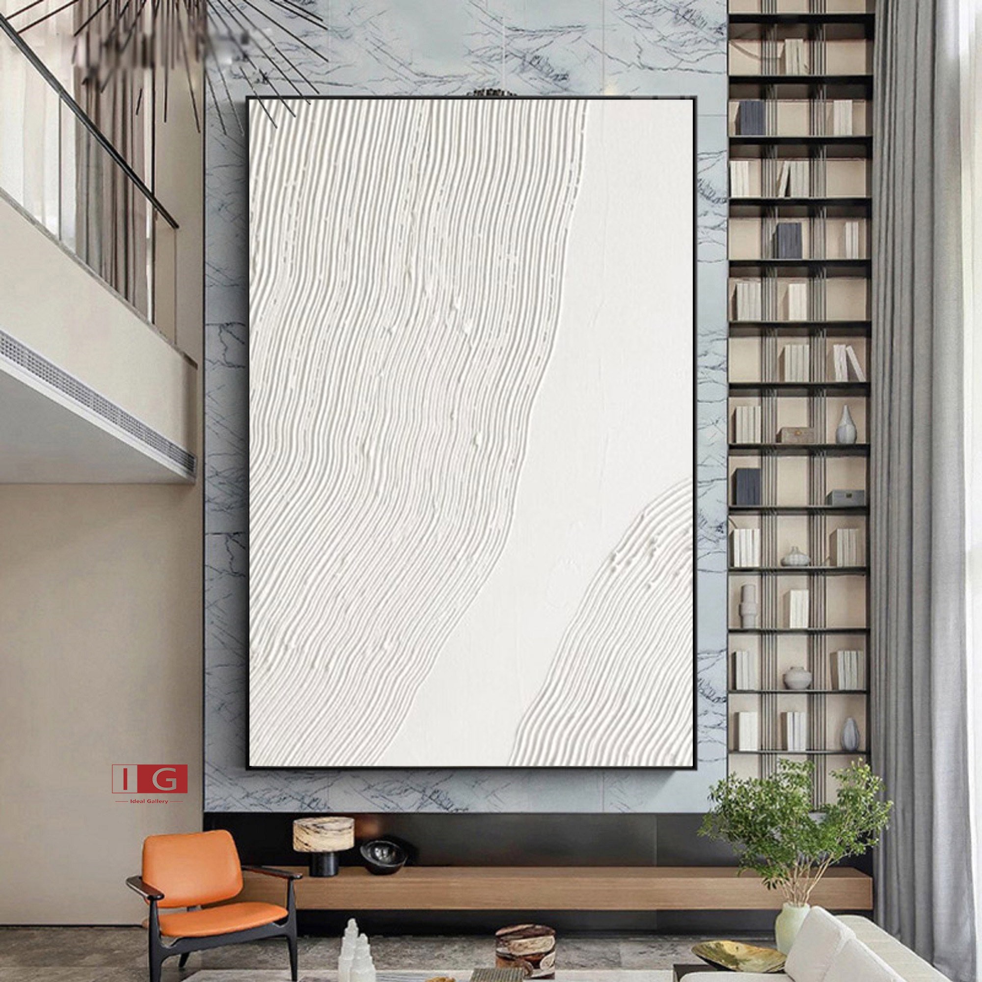 White wall art white textured wall art White Abstract Painting Etsy
