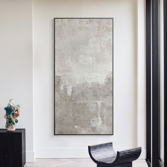 Beige wall art Beige abstract art Beige artwork Beige and grey Abstract art grey and White abstract art Beige and White wall decor