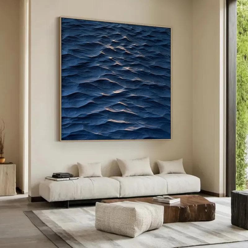Blue Ocean Waves 3D Wood Carving: Textured Wall Art Sculpture - Etsy