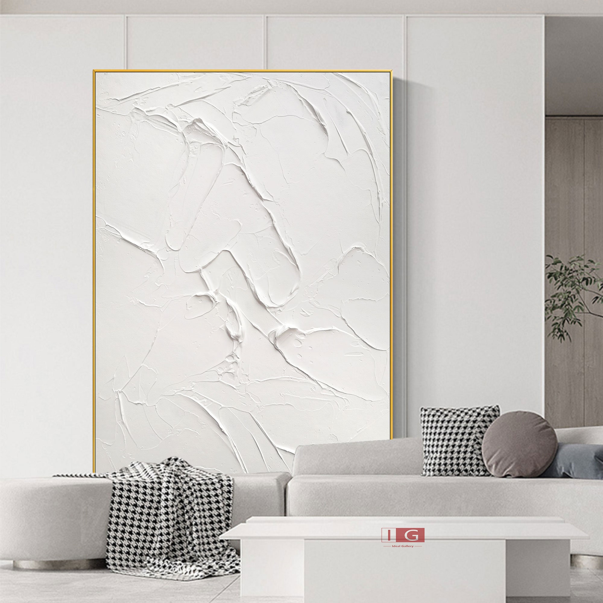 White abstract art white wall paintings White 3D Textured art Etsy