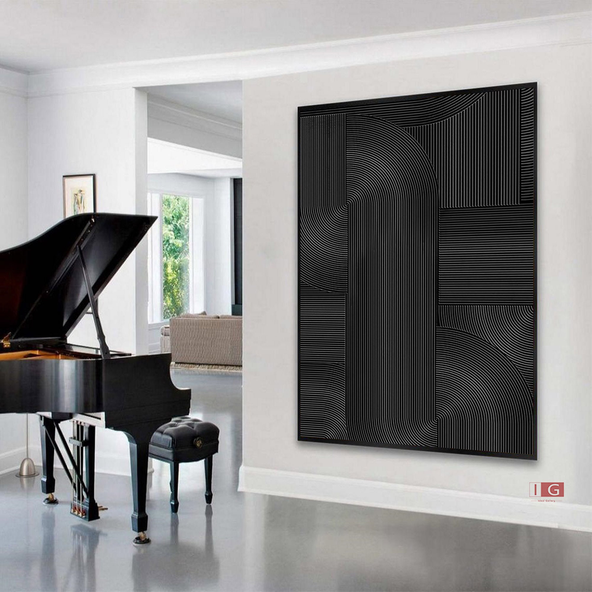 Black Wall Art Black Wall Decor Black Abstract Art Black 3D Etsy UK