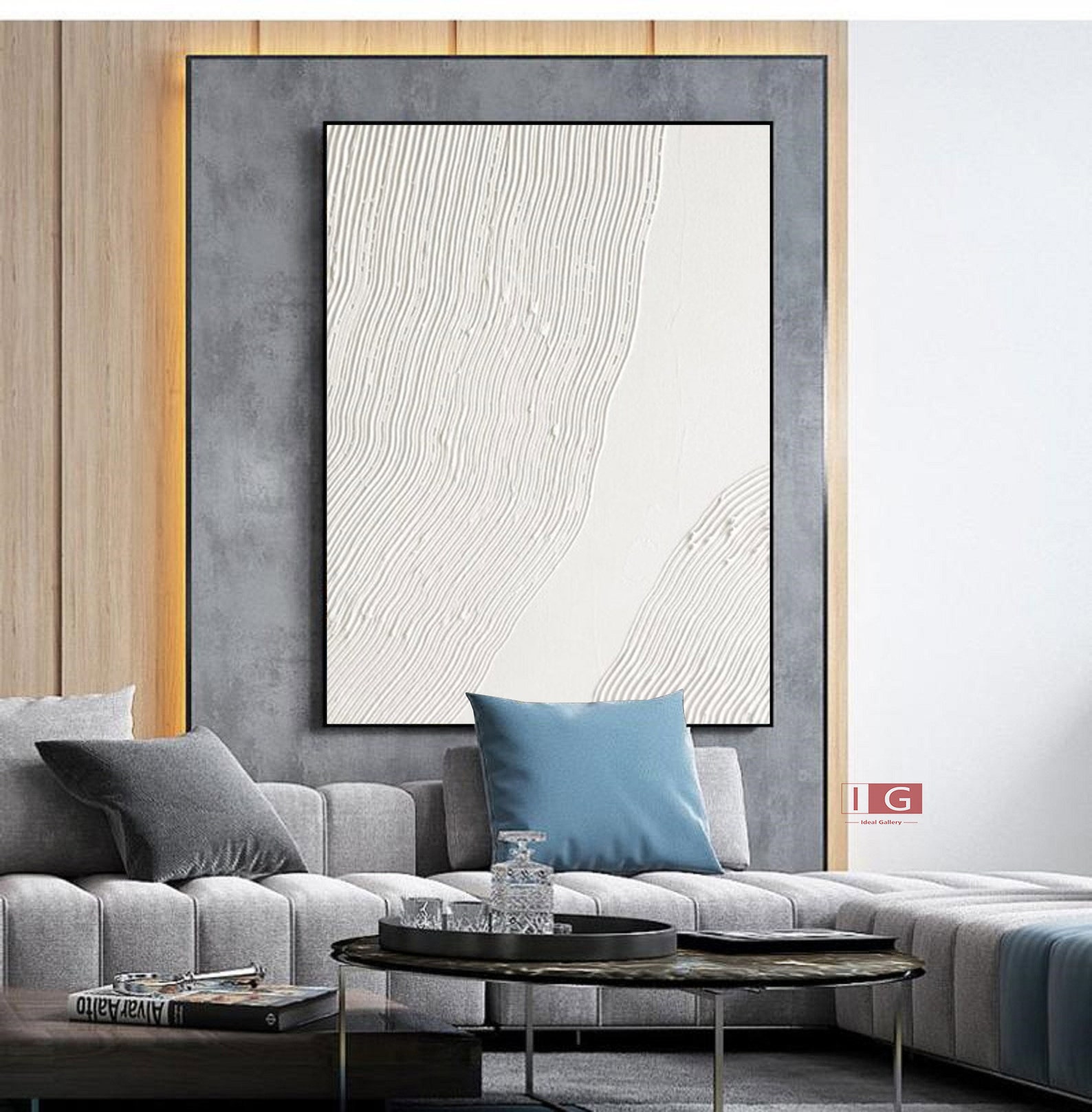 White wall art white textured wall art White Abstract Painting Etsy