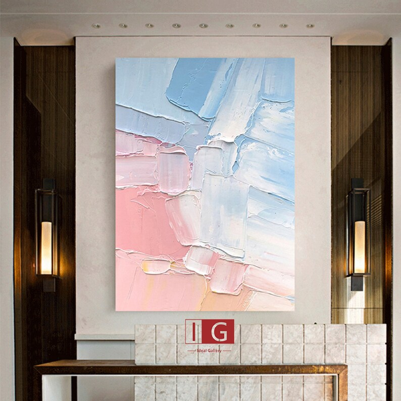 Blue Abstract Painting Blue Texture Wall Art Blue Abstract Art Etsy