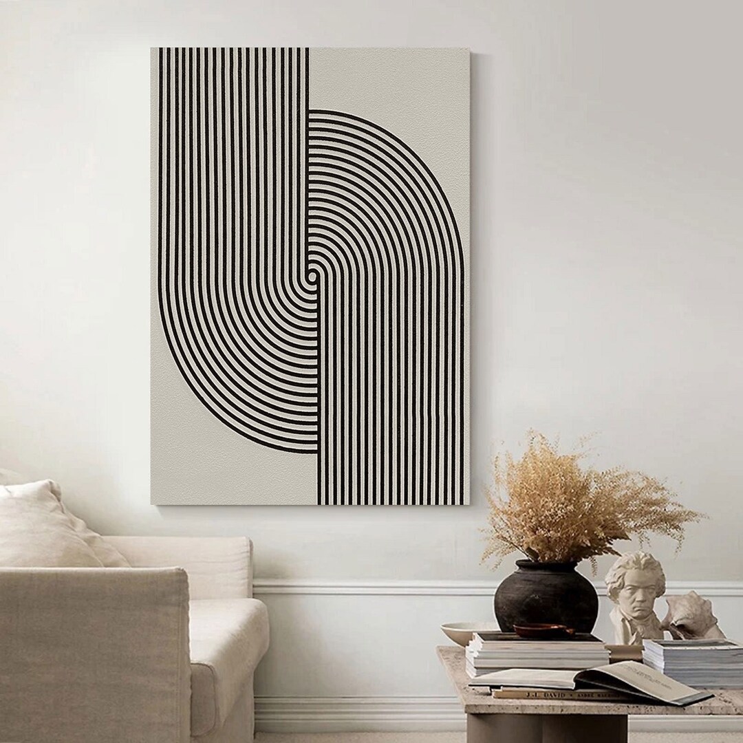 Black and White Painting Black and White Wall Art Large Black Abstract Painting Black and White
