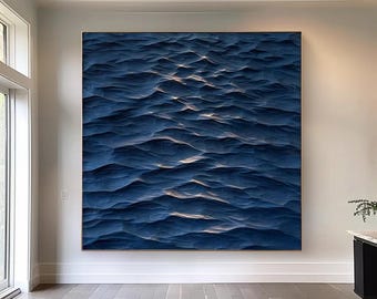 Blue Ocean Waves 3D Wood Carving: Textured Wall Art Sculpture - Etsy