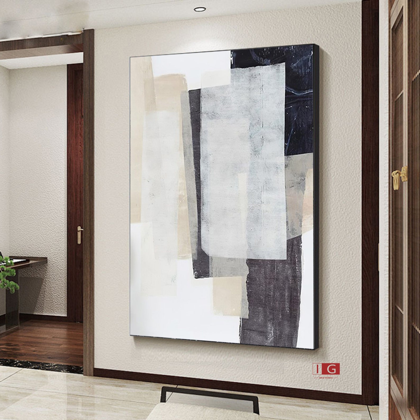 Beige and Brown Wall Art White and Brown Canvas Art Beige Etsy