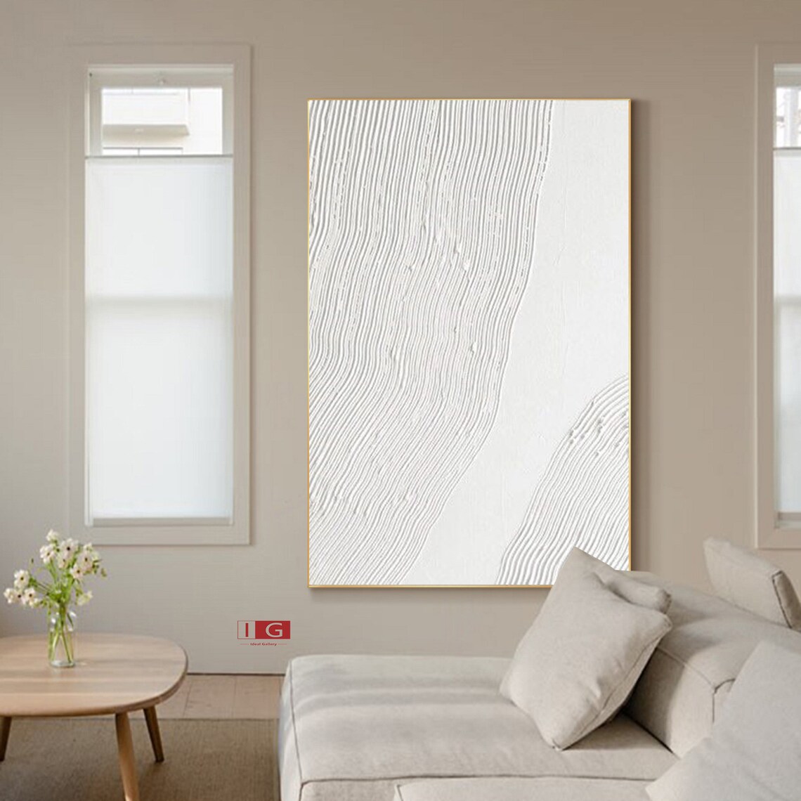 White wall art white textured wall art White Abstract Painting Etsy
