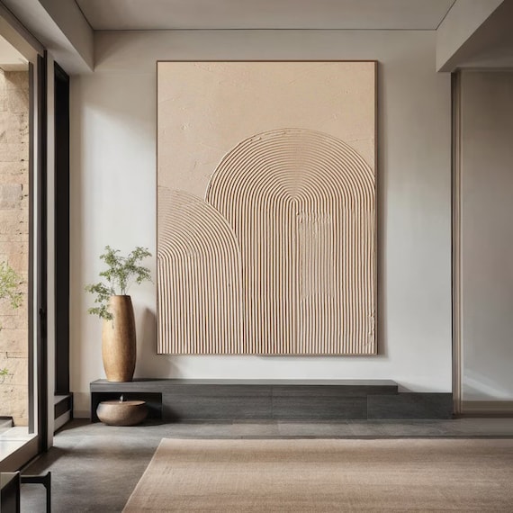 Beige Wall Decor Beige Wall Art Beige Textured Wall Art Beige 3D Wall Art Beige Minimalist Art Beige Painting