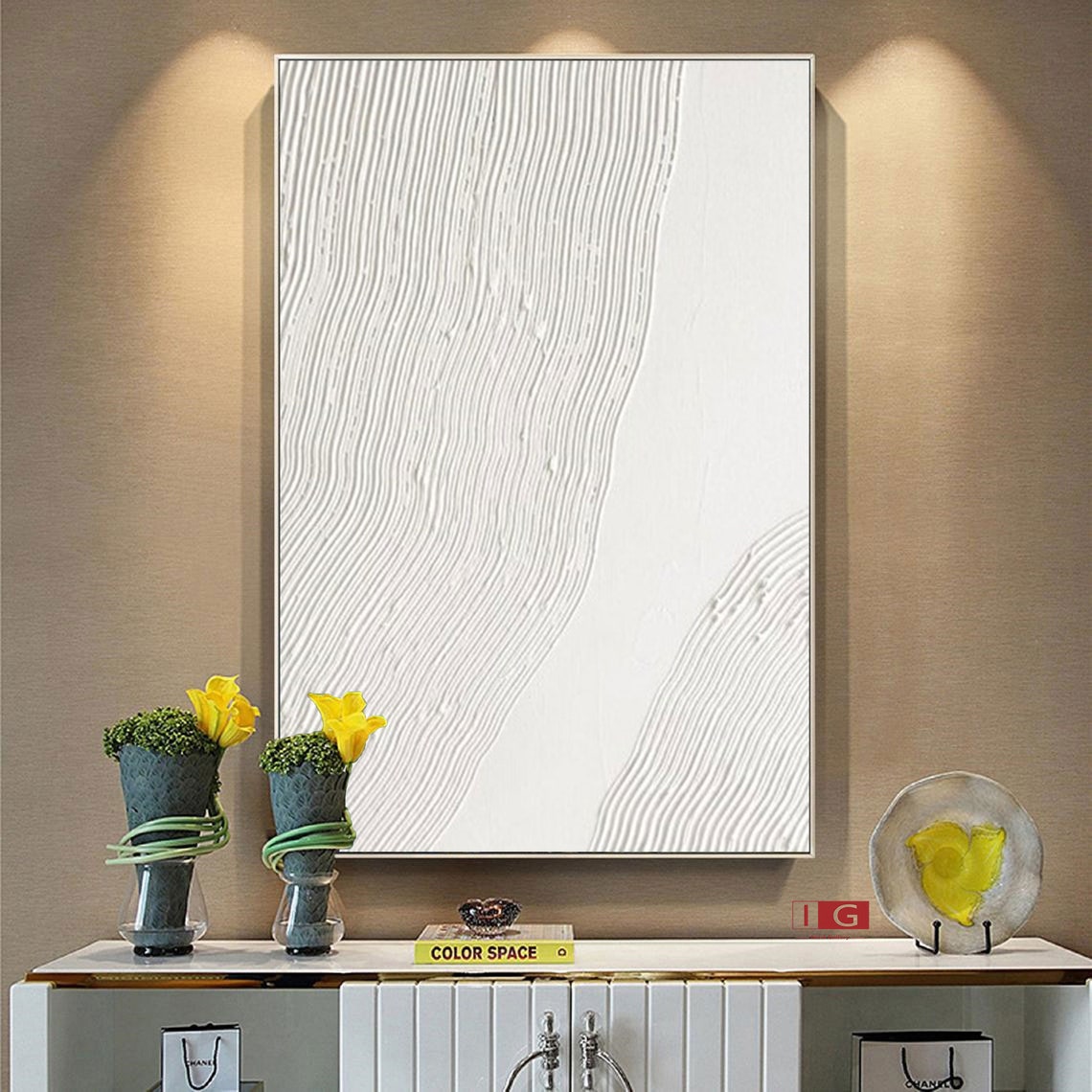 White wall art white textured wall art White Abstract Painting | Etsy