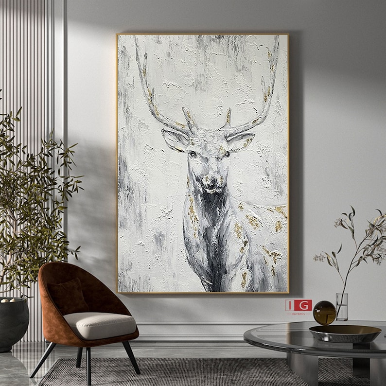 Deer Wall Art Deer Wall Decor Deer Canvas Wall Art Deer Etsy