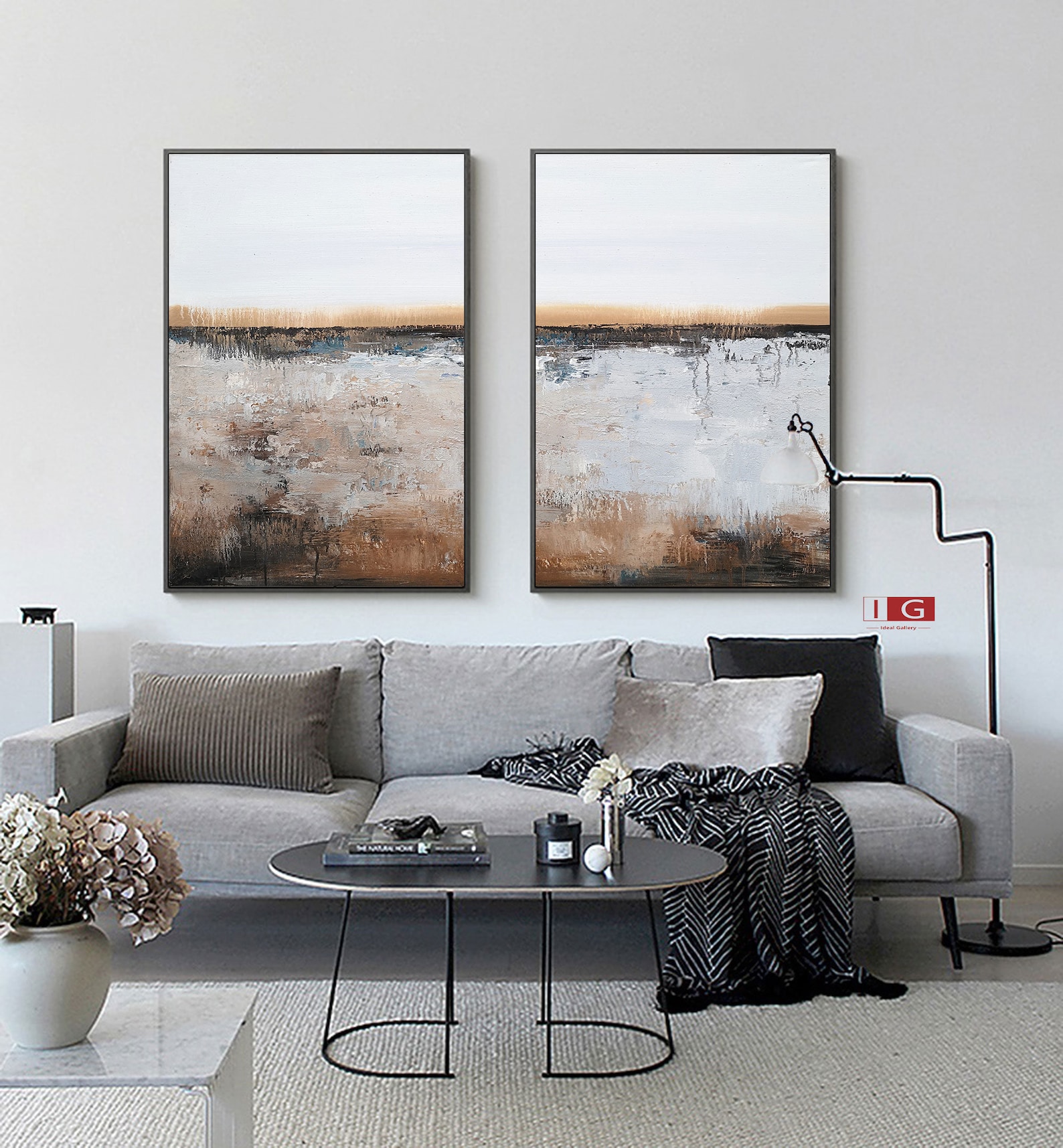 Brown and White Wall Art Brown Wall Decor White and Brown Etsy