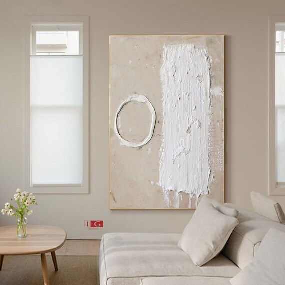 Beige Wall Art Beige and White Wall Decor Large White Abstract Etsy
