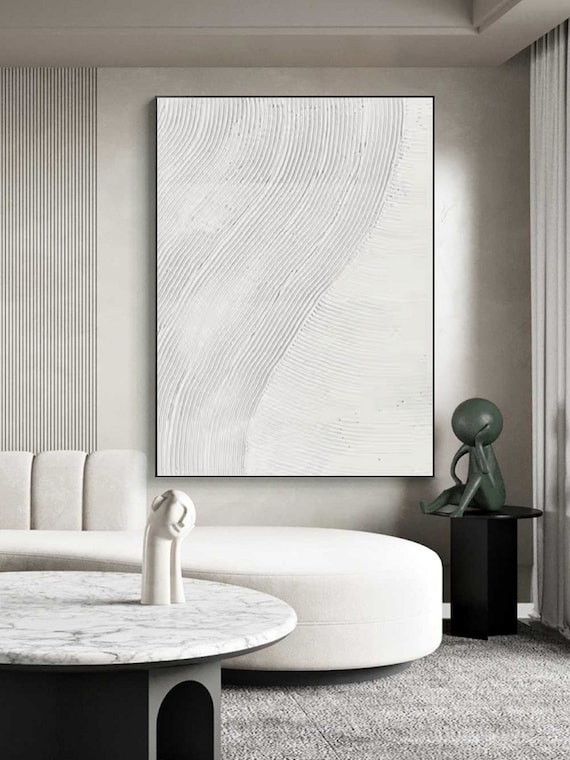 Conjunto de 3 pintura blanca arte de pared Wabi-Sabi pintura blanca con  textura pintura abstracta blanca arte de pared con textura blanca arte de  pared de yeso blanco -  México