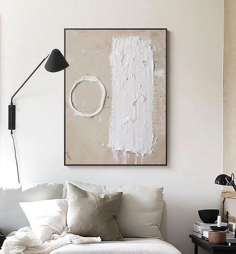 Beige Wall Art Beige and White Wall Decor Large White Abstract Etsy