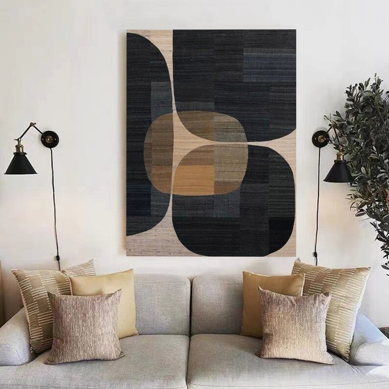 Black Canvas Wall Art Black Abstract Art Black Wall Art Black Etsy