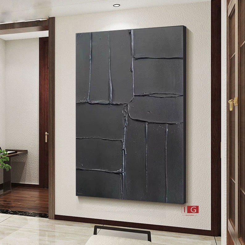 Black Textured Wall Art Black Wall Art Black Abstract Wall Art Etsy