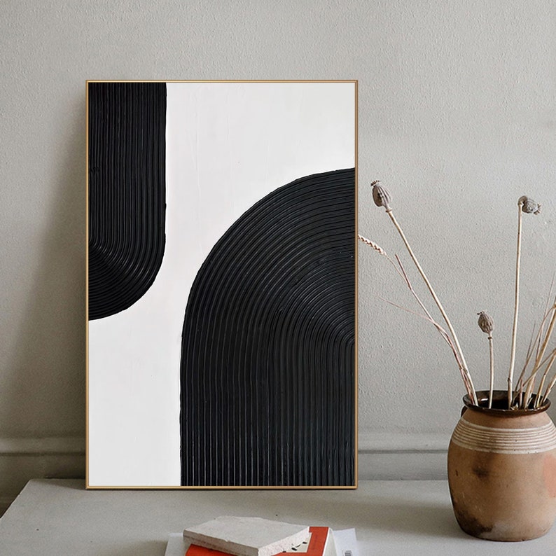 Black Arch Wall Art Painting Arch Wall Art Black Minimalism Etsy