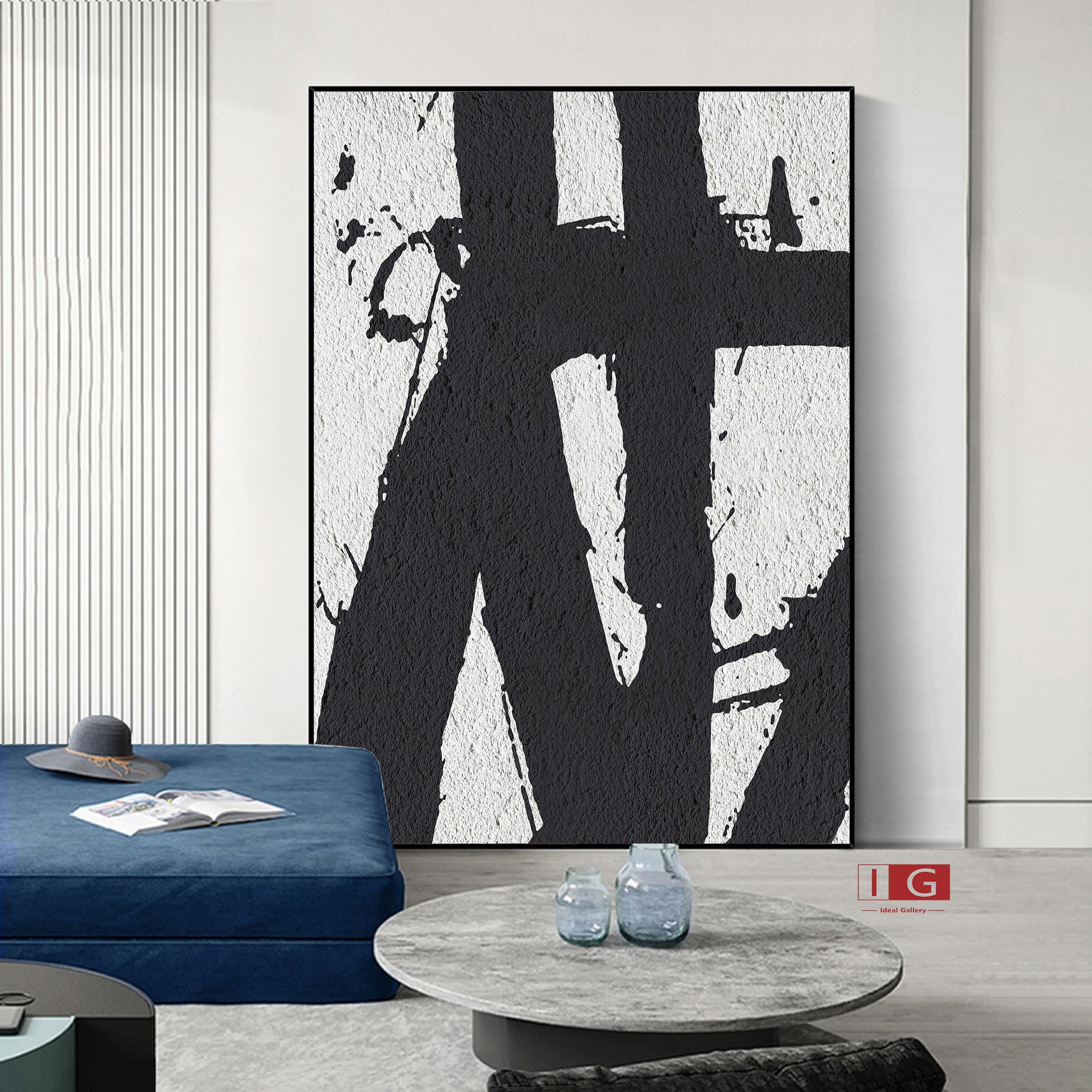 Black and White Wall Paintings Black and White Abstract | Etsy