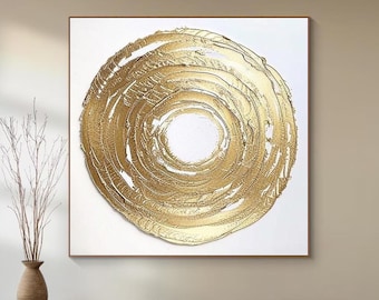 白と金の抽象画 | 金の壁アート | 金の絵画 | 金の抽象的な壁アート