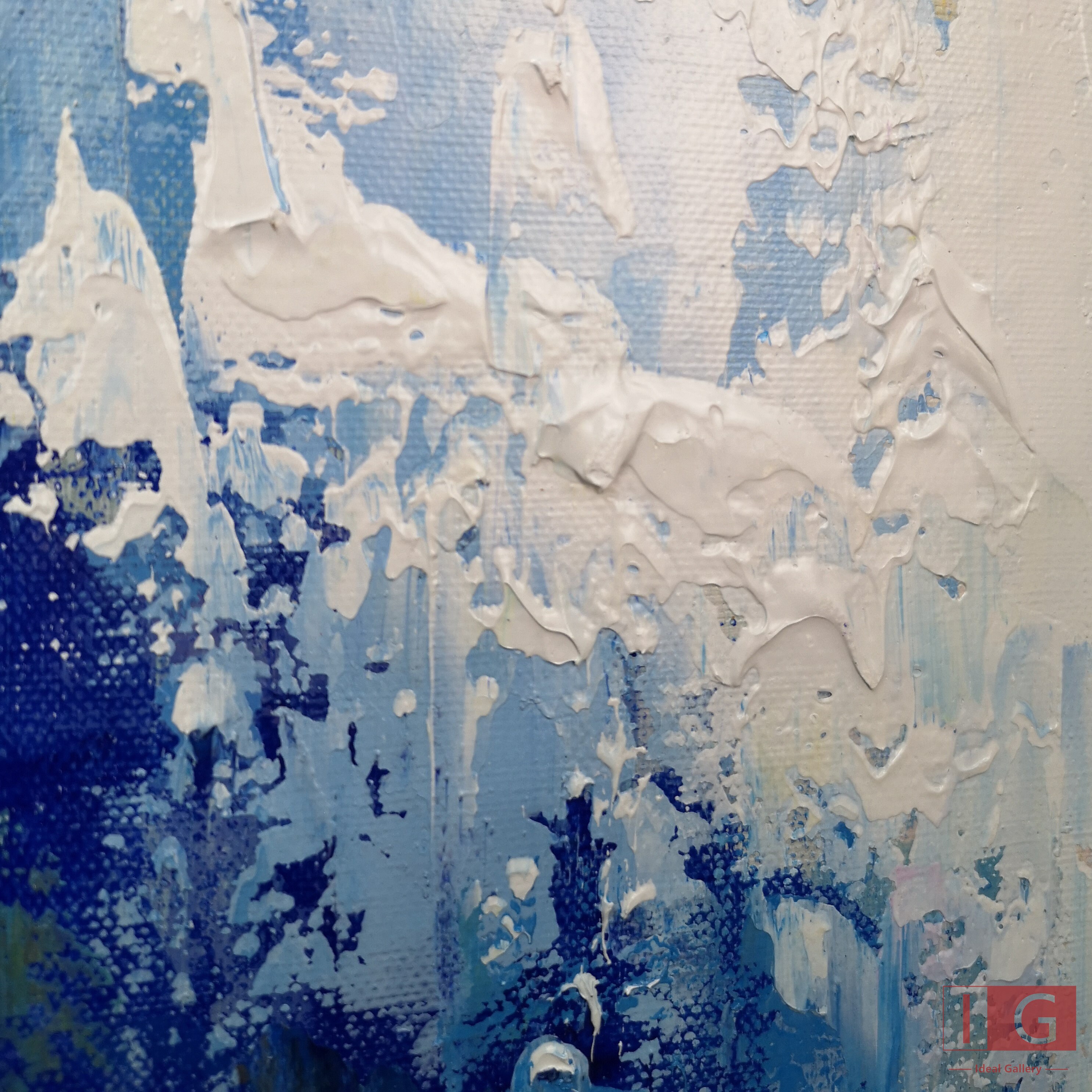 Blaue und weiße Wand kunst Blau weiß Wand Dekor Blau Abstrakte | Etsy