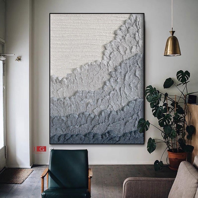 Blue Textured Wall Art Dark Blue Abstract Painting Blue Etsy