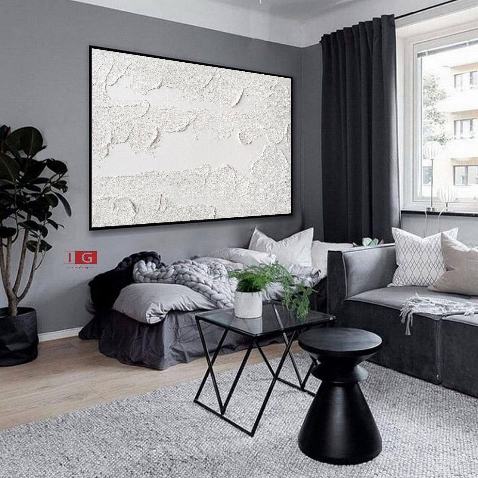 White Textured Wall Art White Abstract Painting White Wall Art Etsy