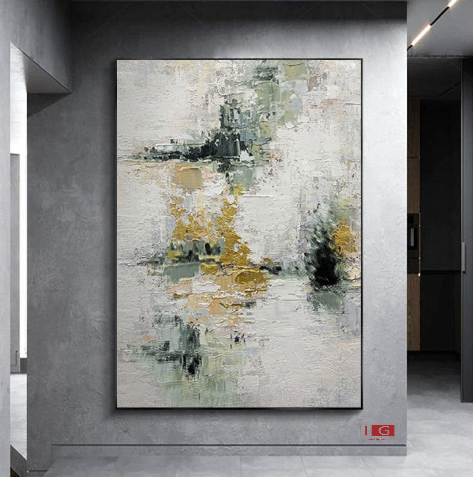 Gold abstract Painting Gold and grey abstract Painting Gold Etsy