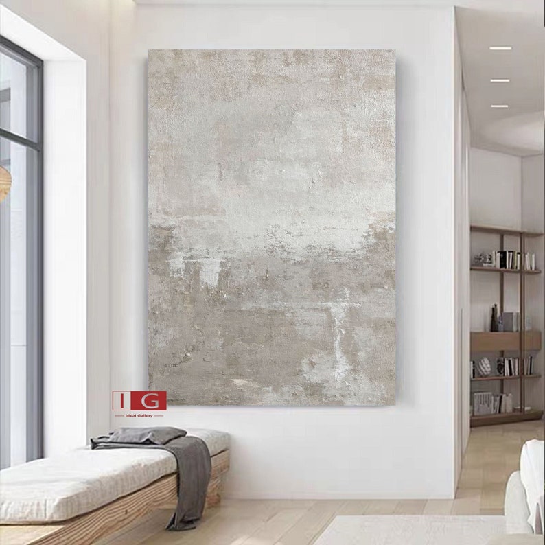 Beige and White Wall Art Beige Minimalist Painting Beige and Etsy