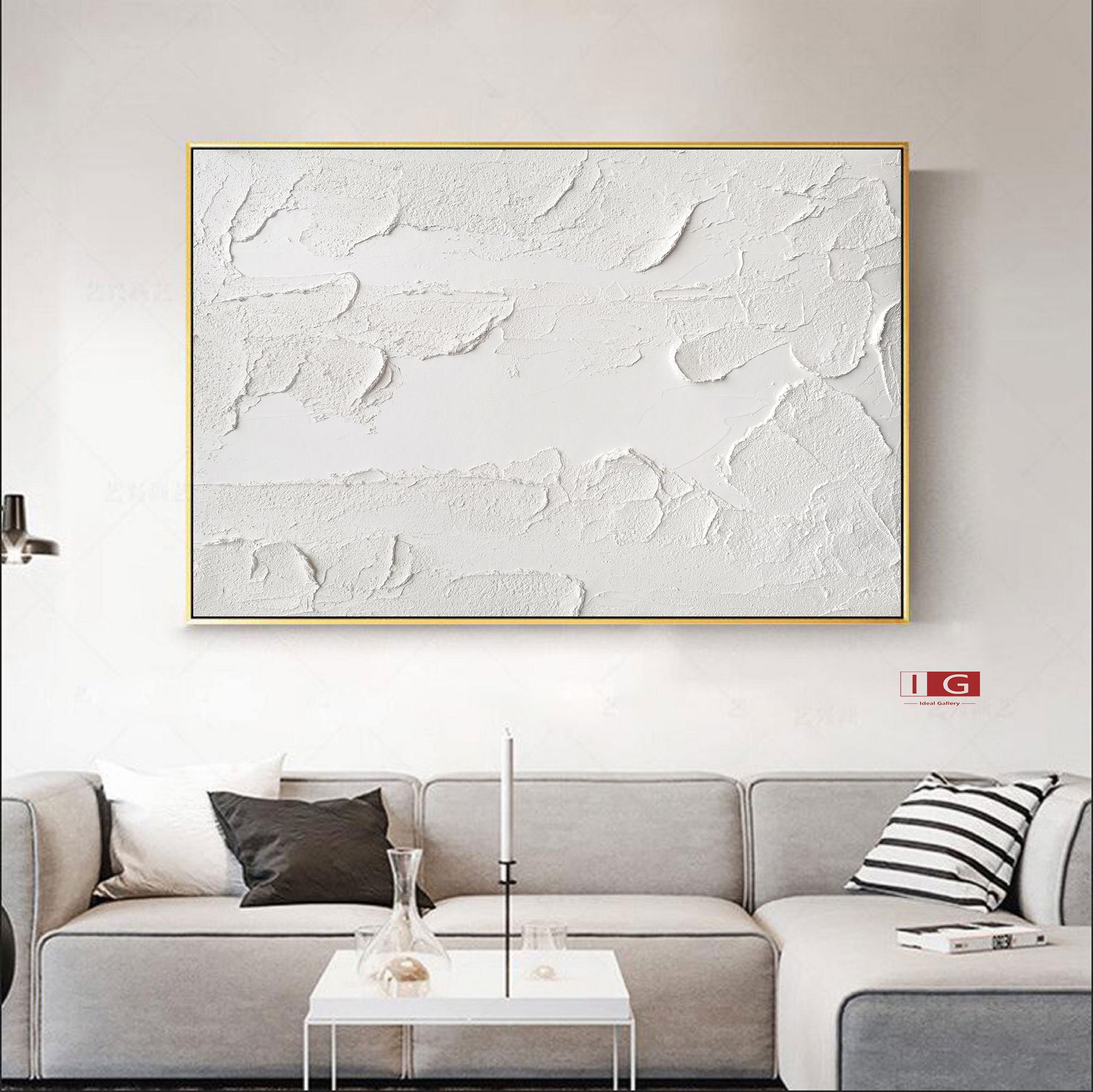 White textured wall art white abstract painting white wall art | Etsy