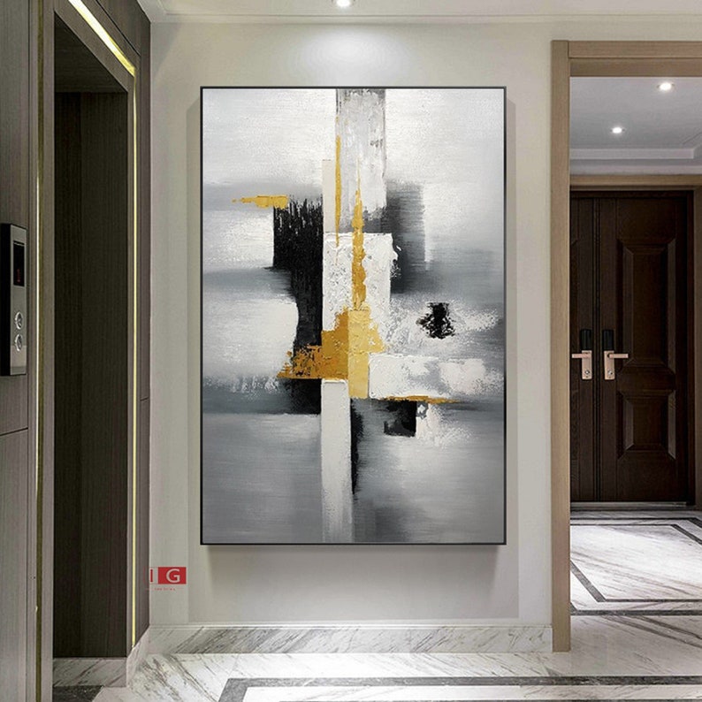 Black White and Gold Wall Art Black and White Minimalist Art Etsy