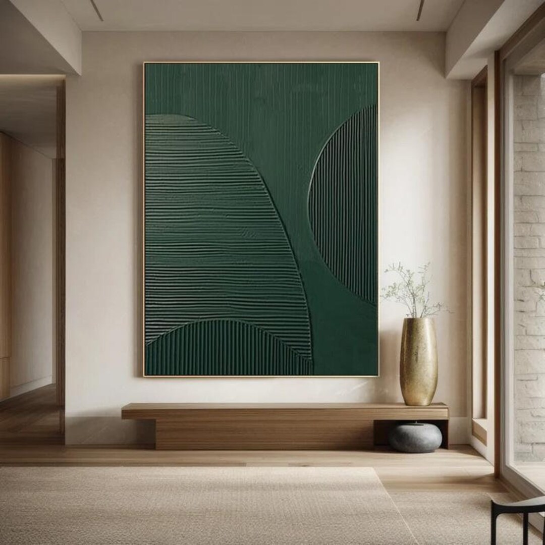 Large Green Wall Decor Large Green Wall Art Large Green Textured Wall