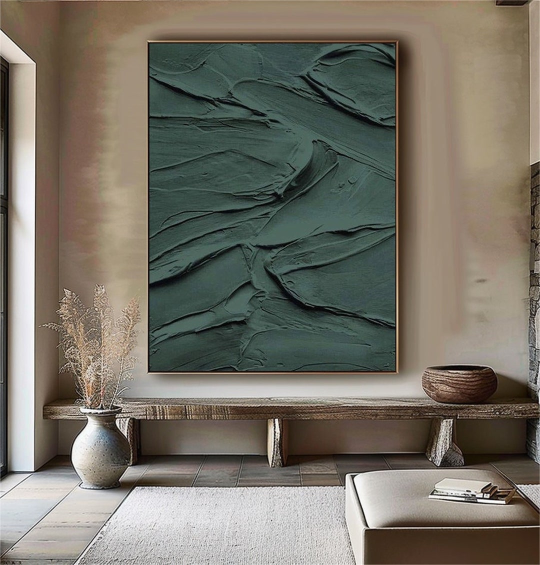 Large Green Wall Decor Large Green Wall Art Large Green Textured Wall