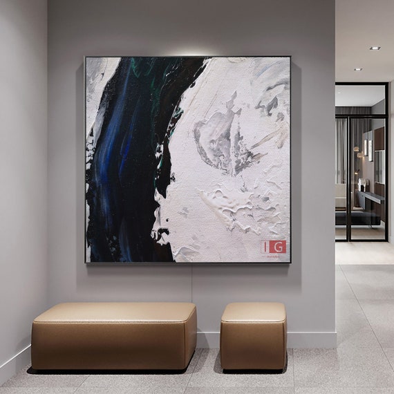 Blue Abstract Painting Blue Abstract Wall Art Blue Abstract Etsy