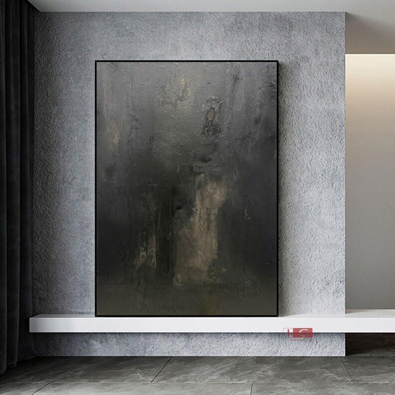 Black Canvas Wall Art Black Abstract Art Black Wall Art Black Etsy