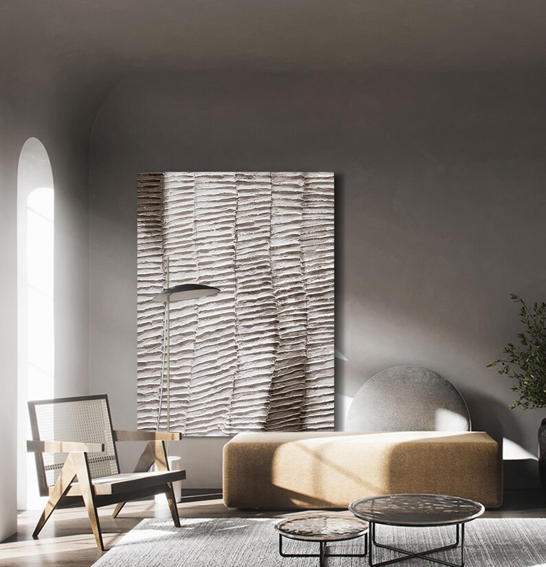 White and Brown Textured Wall Art White and Brown Abstract Art Etsy