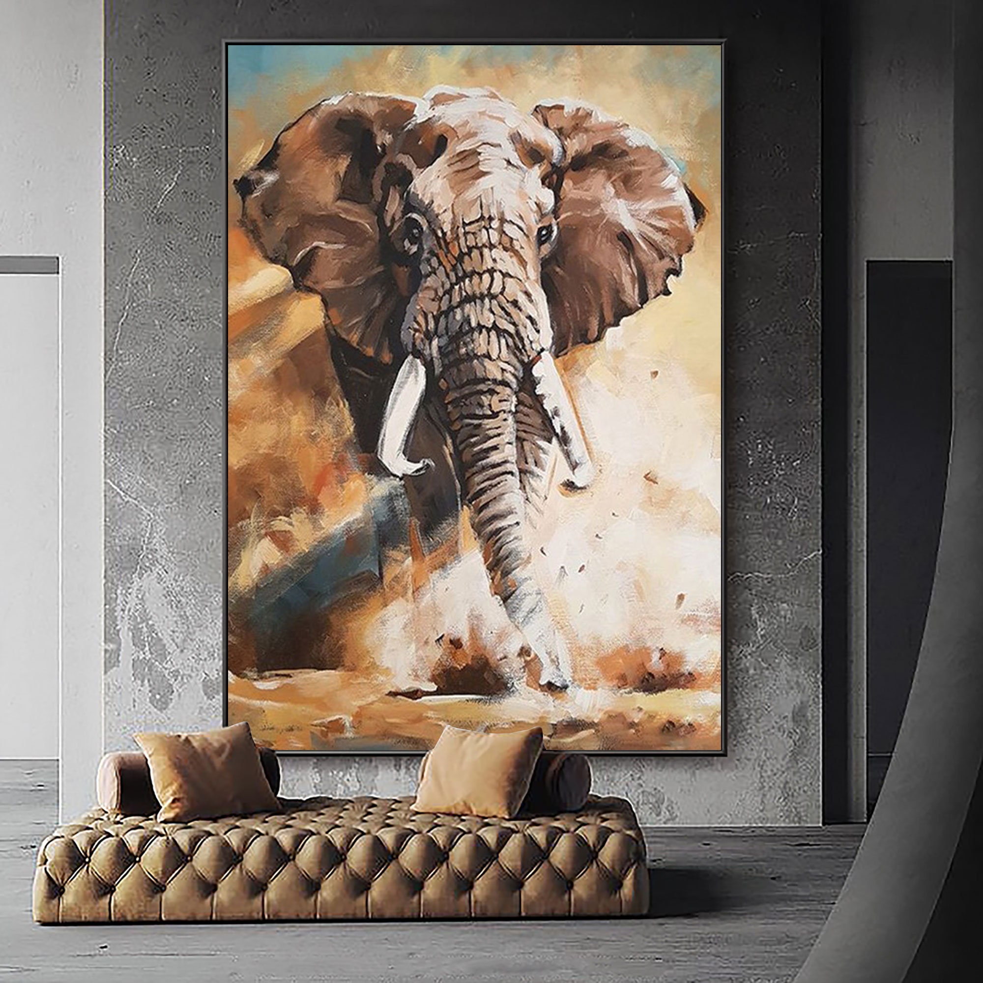 Elephant Painting Elephant wall decor Elephant Wall art | Etsy