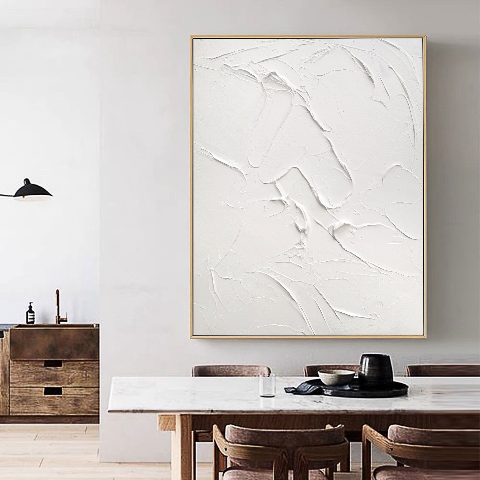 Textured White Abstract Painting, Minimalist 3D Wall Art - Etsy